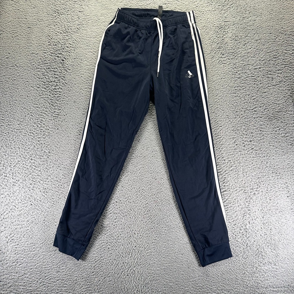 Adidas Pant Mens S Blue Polyester Jogger Tapered Leg Performance Running Sports